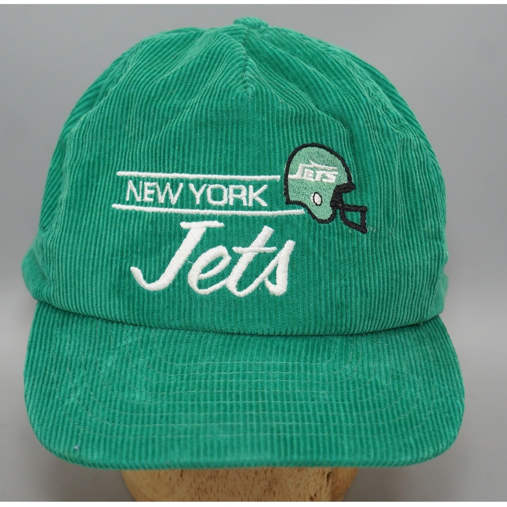 Vintage New York Jets Annco Corduroy Snapback Hat Green NFL Professional Model